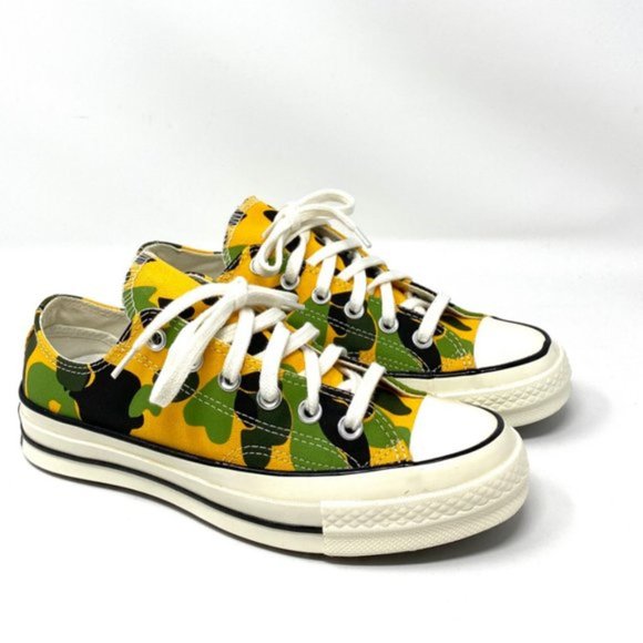 Converse Chuck 70 Low Canvas Camo Yellow Green Sneakers Women's Sizes 164408C - Picture 8 of 9